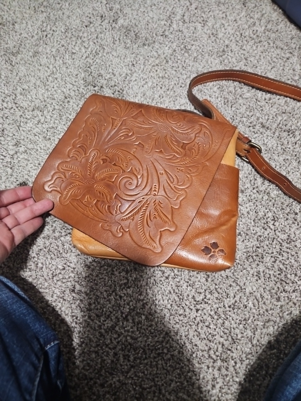 Patricia Nash Granada Crossbody Tooled Italian Leather Bag Purse Vintage Inspire - Picture 5 of 16
